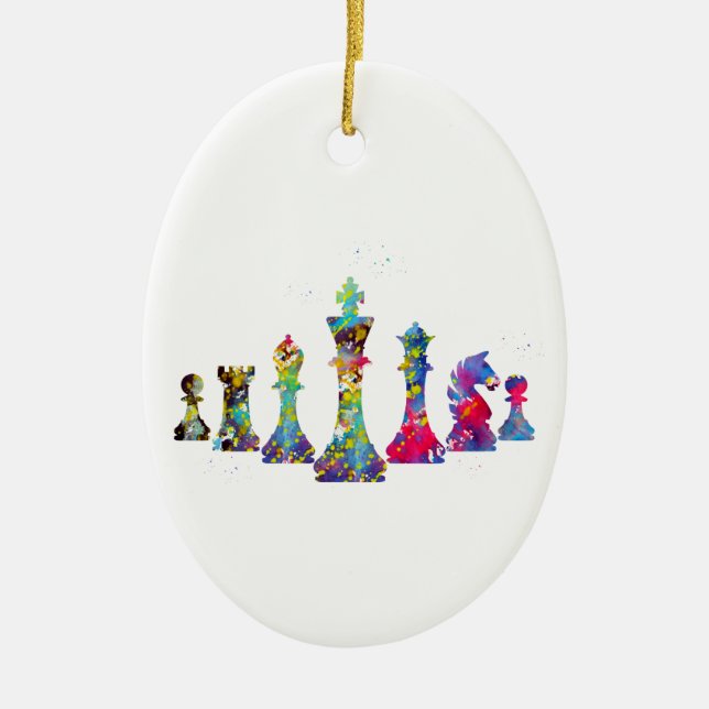 Chess Ceramic Ornament (Front)