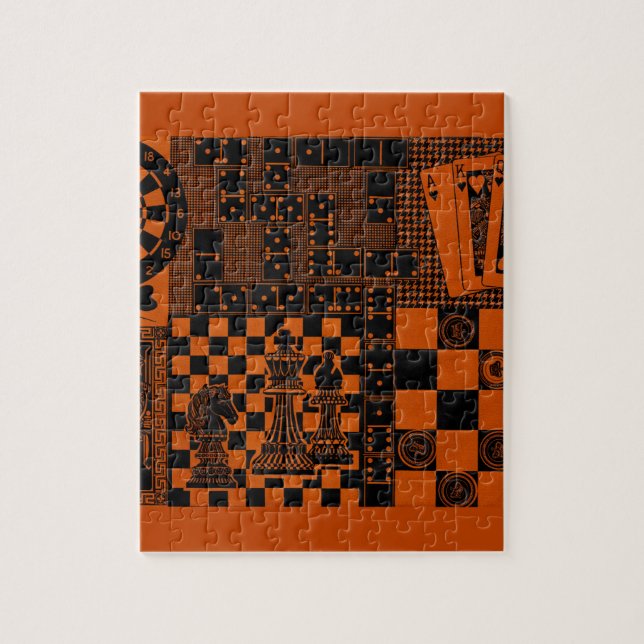 chess checkers dominos dominoes jigsaw puzzle (Vertical)