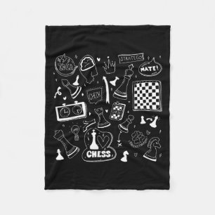 Chess Checkmate, Just Play Chess Quotes Graphic De Fleece Blanket