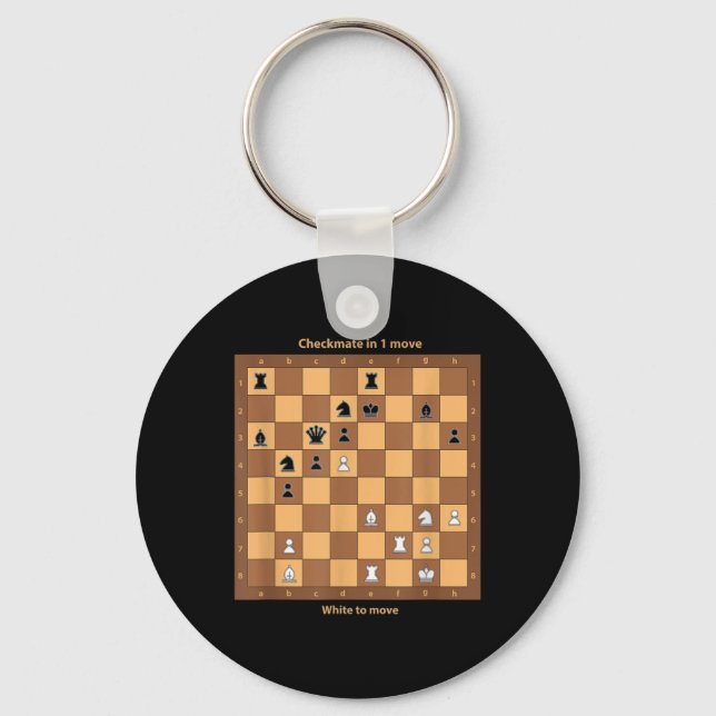 Chess Checkmate, Just Play Chess Quotes Graphic De Key Ring (Front)