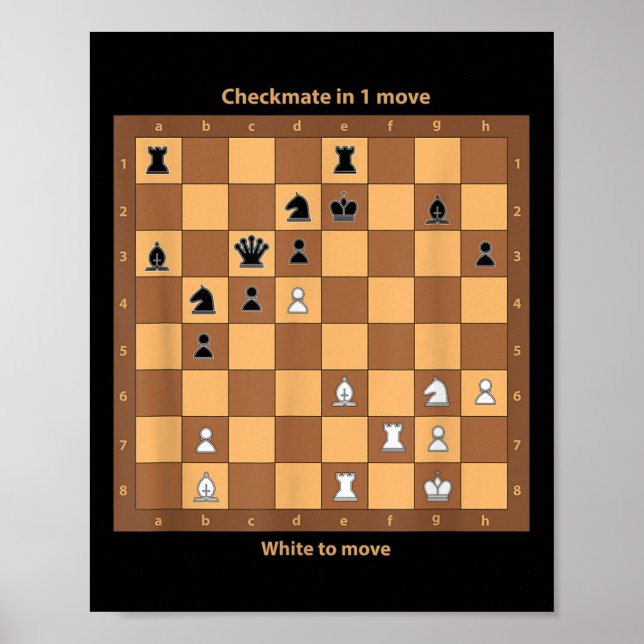 Chess Checkmate, Just Play Chess Quotes Graphic De Poster (Front)