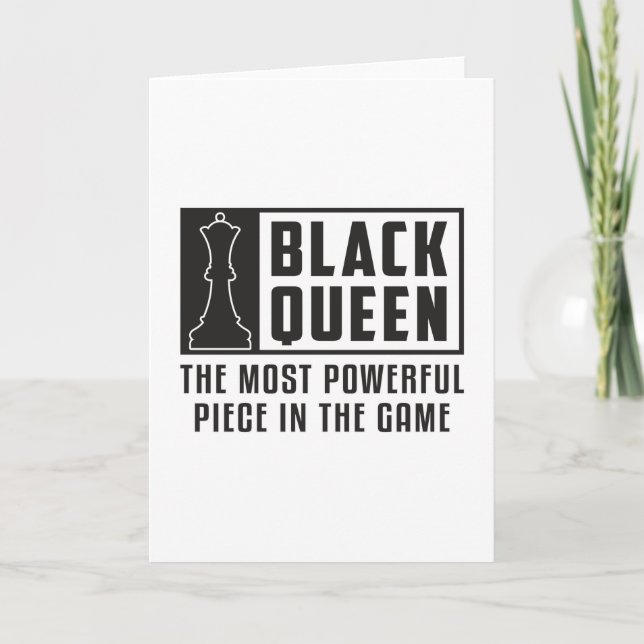 Chess Chess Board Black Queen Checkmate Board Gift Card (Front)