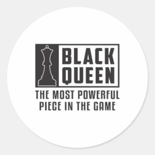 Chess Chess Board Black Queen Checkmate Board Gift Classic Round Sticker