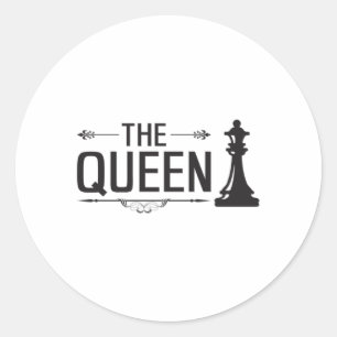 Chess Chess Board Checkmate Queen Board Gift Idea Classic Round Sticker