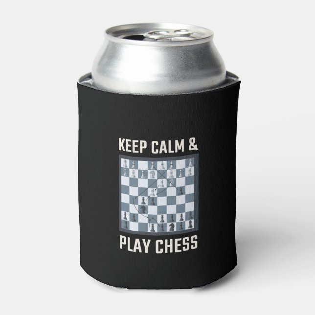Chess Chess Board Chess Player Can Cooler (Can Front)