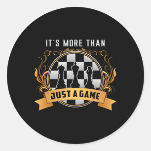 Chess Chess Board Game Checkmate Board Queen Gift Classic Round Sticker