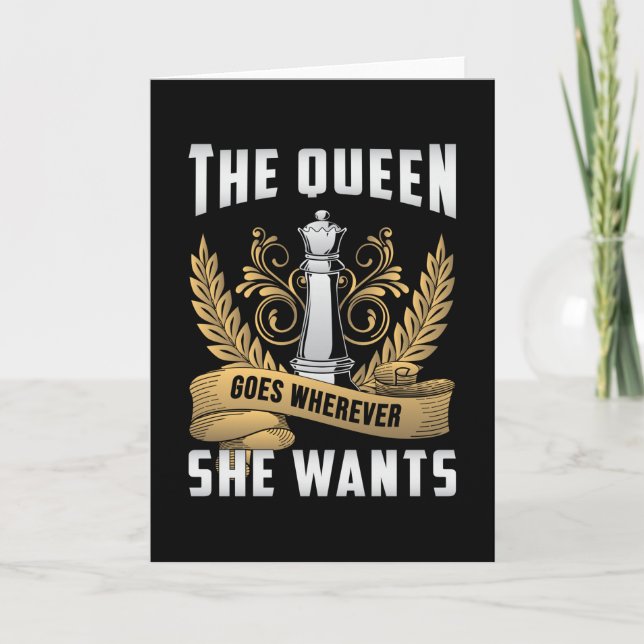 Chess Chess Board Queen Checkmate Board Game Gift Card (Front)