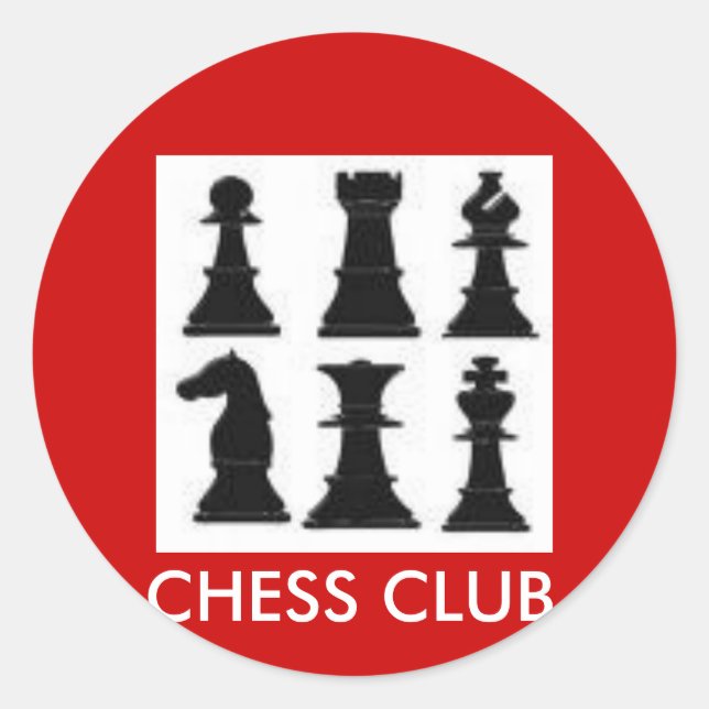CHESS, CHESS CLUB CLASSIC ROUND STICKER (Front)