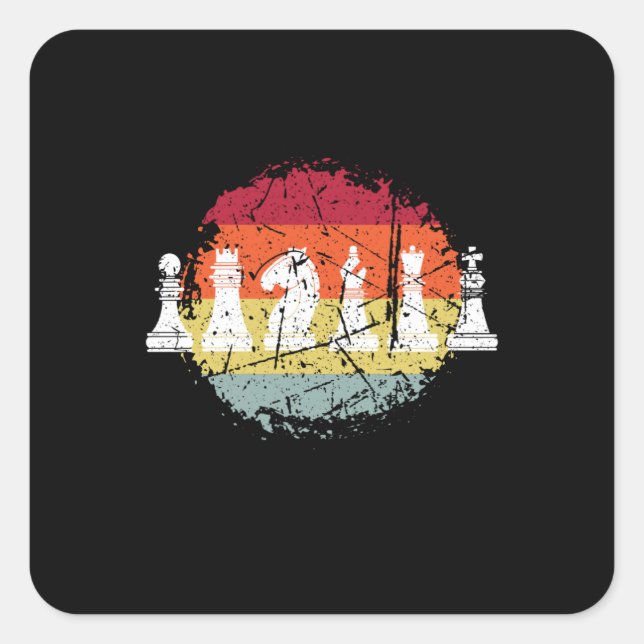 Chess Chess Game Chess Pieces Square Sticker (Front)