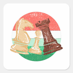 Chess - Chess Pieces Chess Player Gift Square Sticker