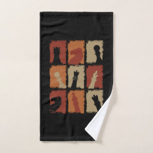 Chess - Chess Pieces Retro Hand Towel