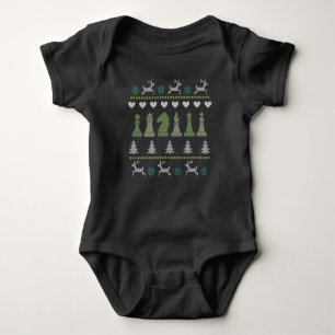 Chess - Chess Pieces Ugly Christmas Baby Bodysuit