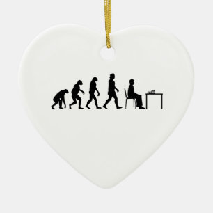 Chess - Chess Player Evolution Ceramic Ornament