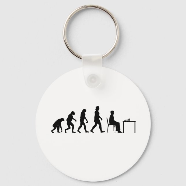Chess - Chess Player Evolution Key Ring (Front)