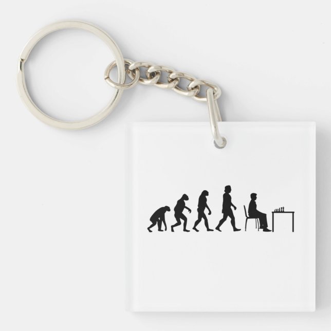 Chess - Chess Player Evolution Key Ring (Front)
