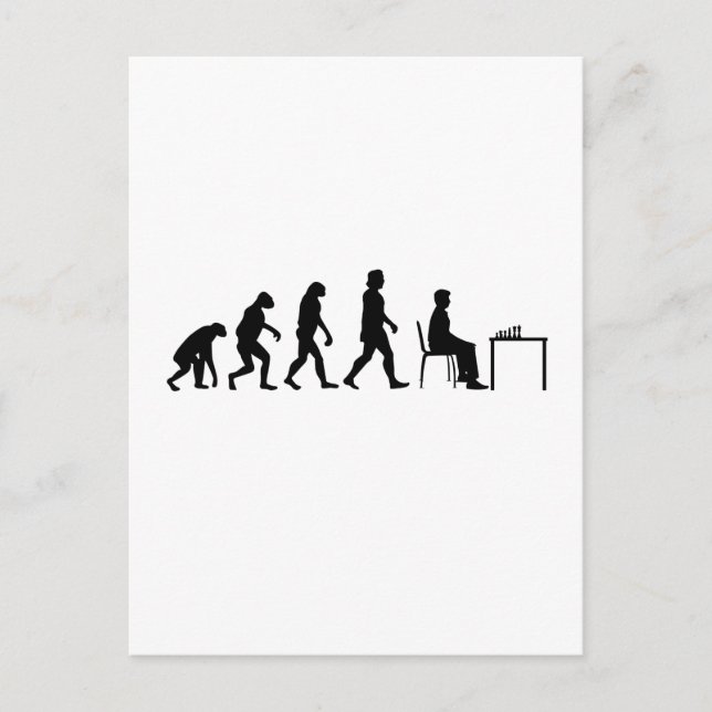 Chess - Chess Player Evolution Postcard (Front)