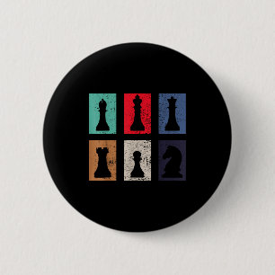 Chess Chessmen 6 Cm Round Badge
