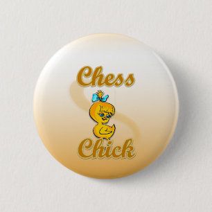 Chess Chick 6 Cm Round Badge