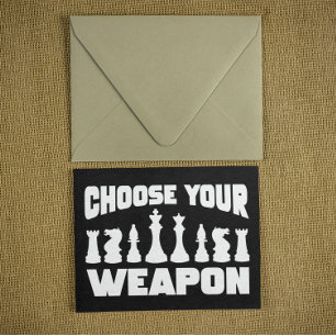 Chess Choose your weapon Chess Pieces Postcard