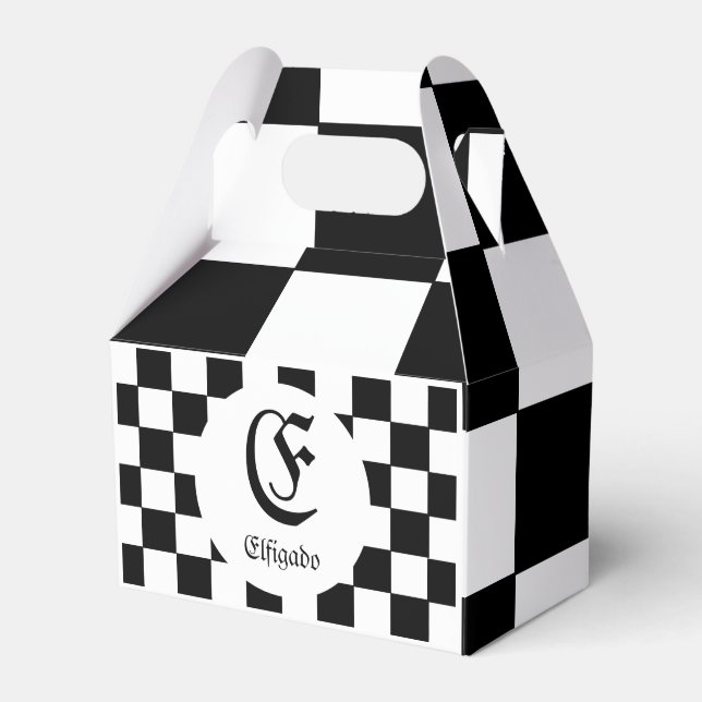 Chess Club Custom Name Initial Favour Box (Front Side)