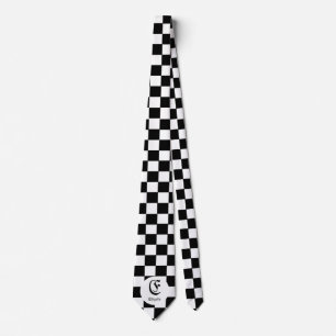 Chess Club Custom Name Initial Neck Tie