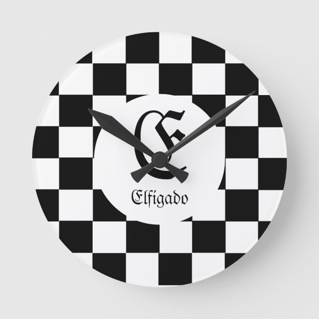 Chess Club Custom Name Initial Round Clock (Front)