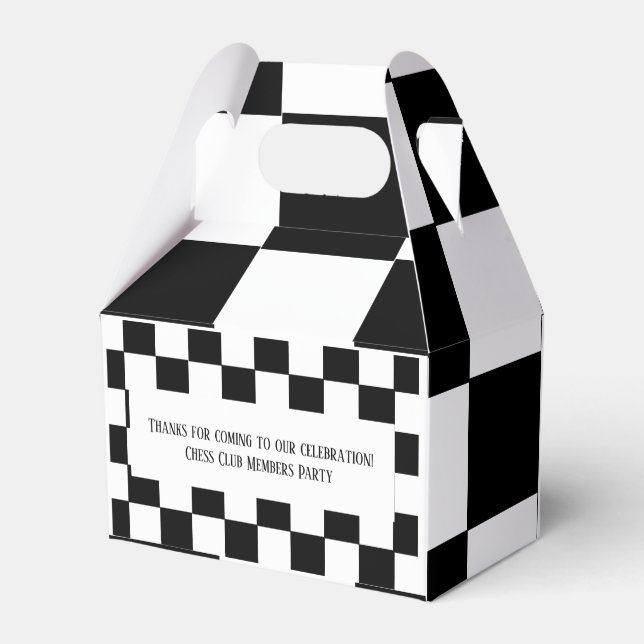 Chess Club Party Customise Name Initial Message Favour Box (Back Side)