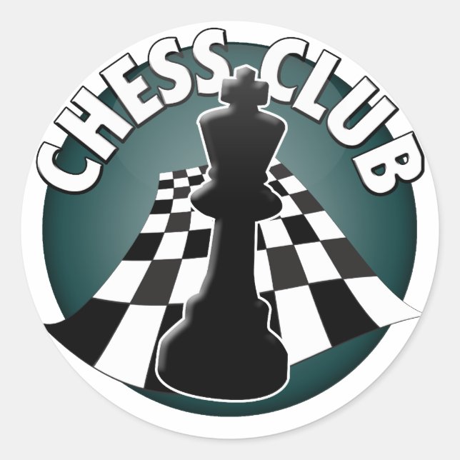 Chess Club Player Chessboard Picture Classic Round Sticker (Front)