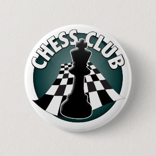 Chess Club Player or Chess Team Chessboard Picture 6 Cm Round Badge