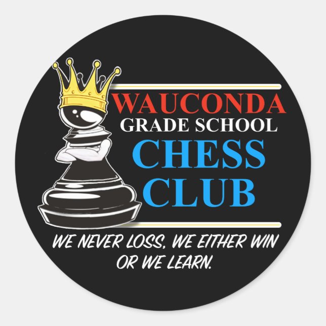Chess Club SWAG Classic Round Sticker (Front)