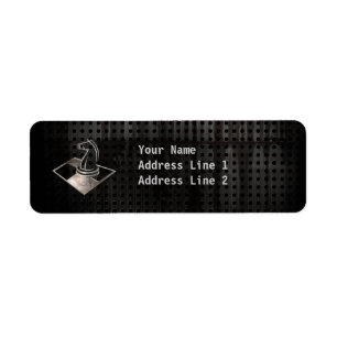 Chess; Cool Black Return Address Label