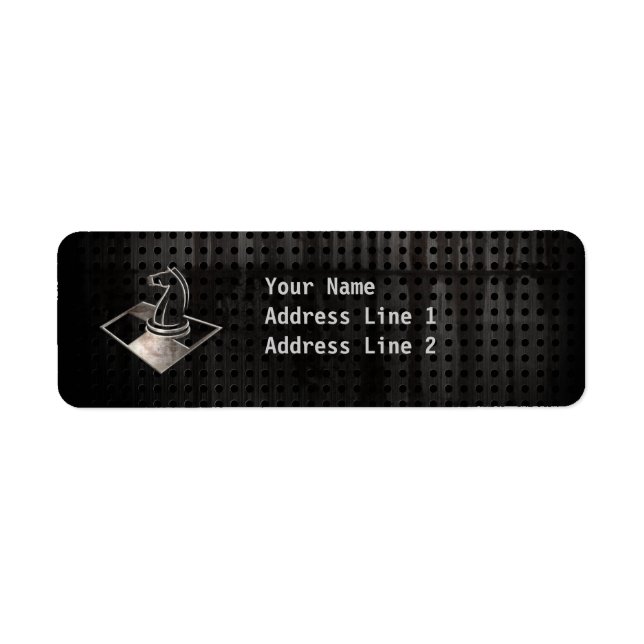 Chess; Cool Black Return Address Label (Front)