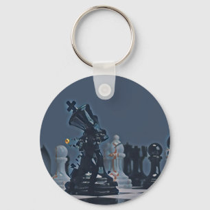 Chess - Cool Blue photograph Key Ring