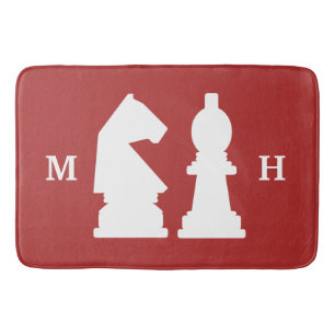 CHESS custom monogram & colour bath mats