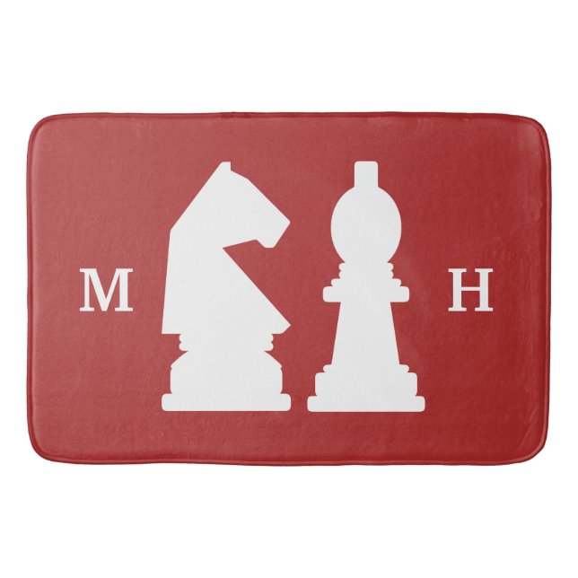 CHESS custom monogram & colour bath mats (Front)