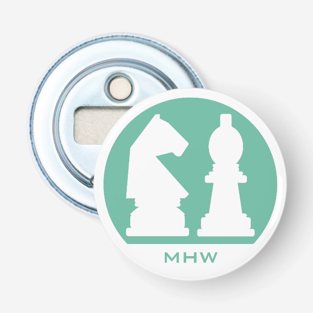 CHESS custom monogram & colour bottle opener (Front)