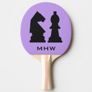 CHESS custom monogram & colour ping pong paddle
