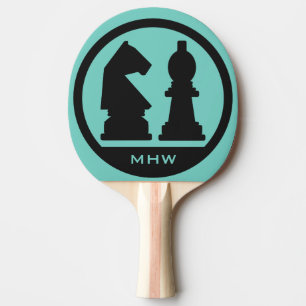 CHESS custom monogram & colour ping pong paddle