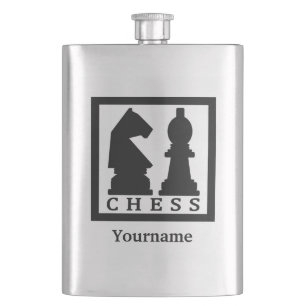 CHESS custom monogram flask