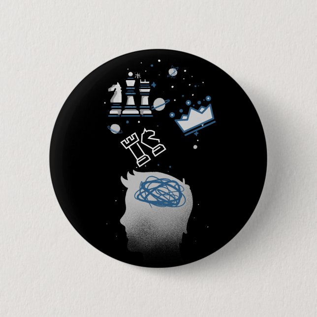 Chess Design 6 Cm Round Badge (Front)