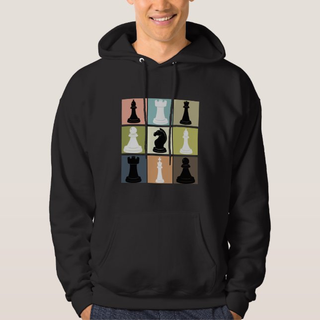 Chess Design With Chessboard For Chess Player Hoodie (Front)