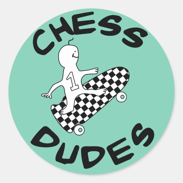 Chess Dudes Stickers-Fun for all! Classic Round Sticker (Front)