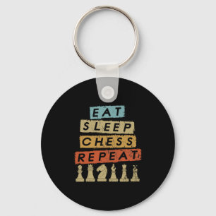 Chess - Eat Sleep Chess Repeat Key Ring