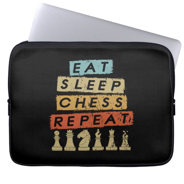 Chess - Eat Sleep Chess Repeat Laptop Sleeve (Front)