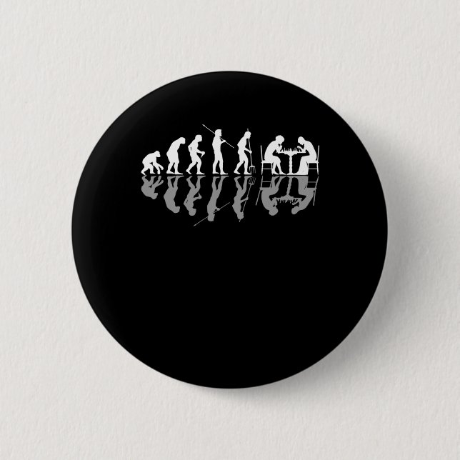 Chess Evolution Chessboard Lover Chess Gamer 6 Cm Round Badge (Front)