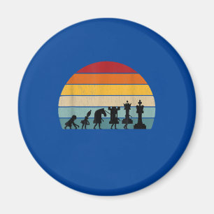 Chess Evolution Retro Vintage Gift For A Chess Magnet