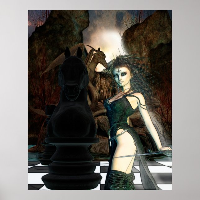 Chess Fantasy Gothic Art Poster (Front)