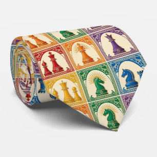 Chess Faux Silk Luxury Chess Game Gentleman's Tie