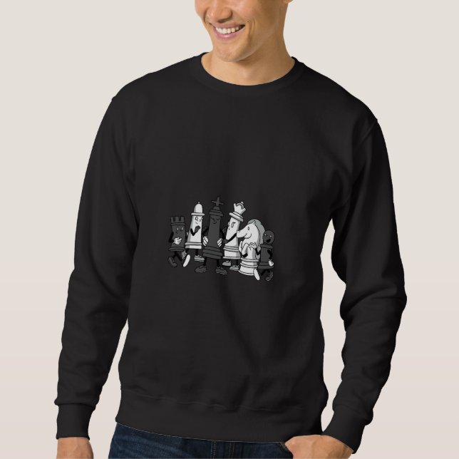 chess figure king game queen horse sweatshirt (Front)
