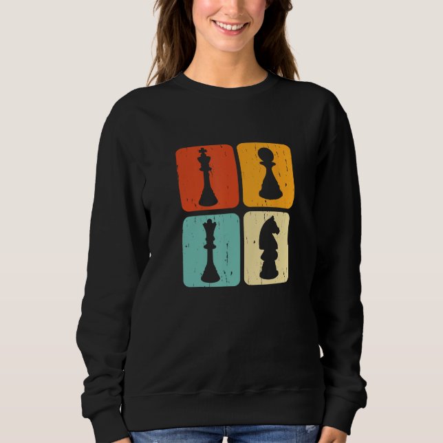 Chess Figures  Chess Player Pun Quote Sweatshirt (Front)